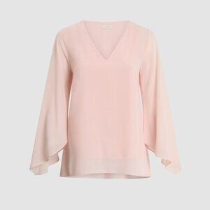 Laura Flared Sleeve Chiffon Blouse Rose Shadow Pink